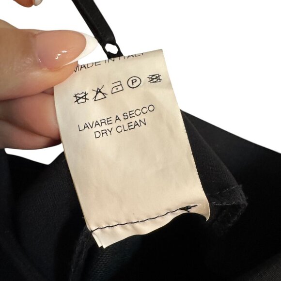 Flavio Castellani Black Fit & Flare Dress with White Piping, Size 42 - Picture 6 of 7